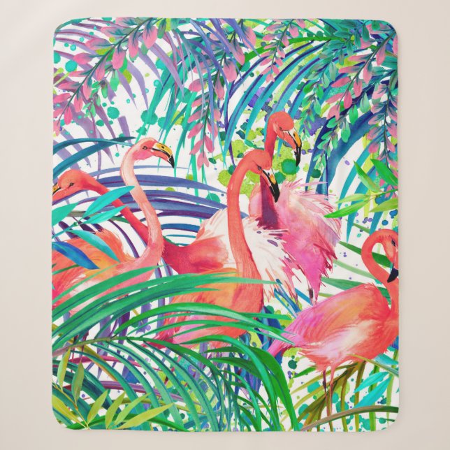 Wunderschöne Flamingo Aquarellbild. Afrika Sherpadecke (Vorderseite)