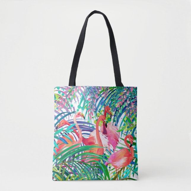 Wunderschöne Flamingo Aquarellbild. Afrika Tasche (Vorderseite)