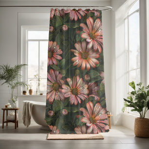 Wunderschöne florale dekorative auffallende duschvorhang
