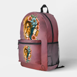 Wunderschöne Frau, deren langes, fließendes Haar Bedruckter Rucksack