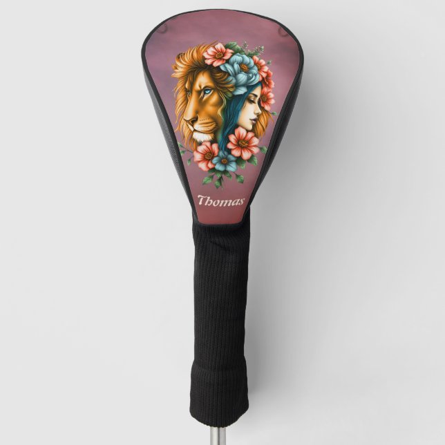 Wunderschöne Frau, deren langes, fließendes Haar Golf Headcover (Vorderseite)