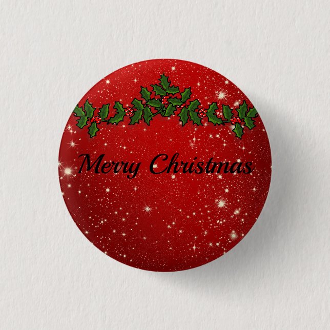 Wunderschöne Funkelnd Weihnachten Button (Vorderseite)