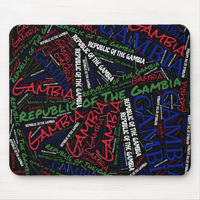 Wunderschöne Gambia Flag Farben Patriotic Mousepad (Vorne)
