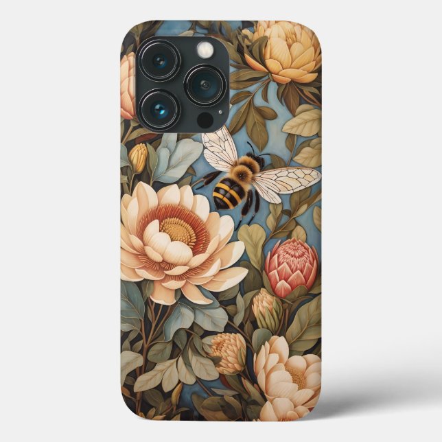 Wunderschöne Gartenerdbeiene mit Protea-Blumen Case-Mate iPhone Hülle (Rückseite)