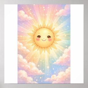 Wunderschöne glückliche Sonne Pastell  Poster