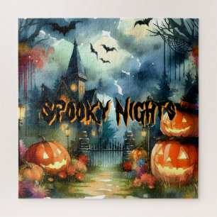 Wunderschöne Halloween Landschaft Wasserfarbe