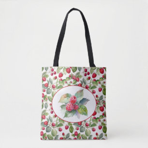 Wunderschöne Himbeeren Aquarell-Kunst Tasche