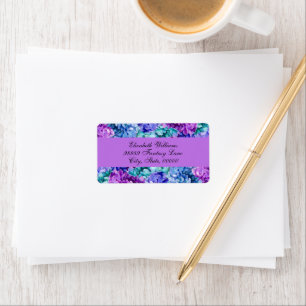 Wunderschöne Hydrangea-Blüten, personalisierbar Adressaufkleber