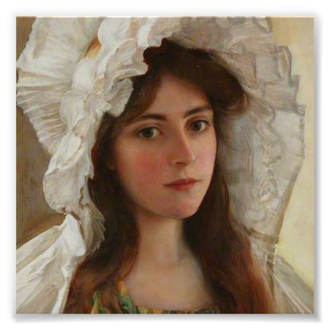 Wunderschöne junge Dame von Albert Lynch, Vintage  Fotodruck (Vorne)