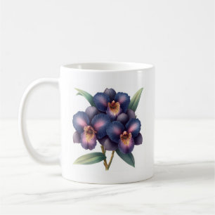 Wunderschöne klassische blaue und magenta Orchidee Kaffeetasse