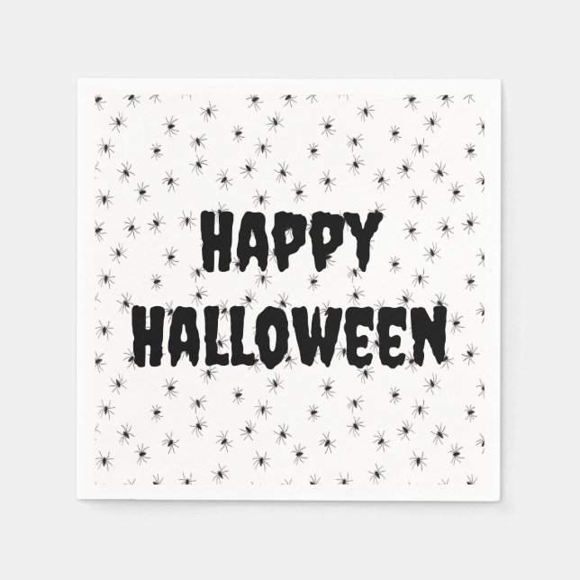 Wunderschöne kleine Spinnen über Halloween Serviette (Vorderseite)