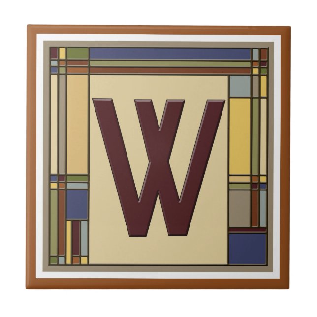 Wunderschöne Kunst & Handwerk Geometrische erste W Fliese (Vorderseite)