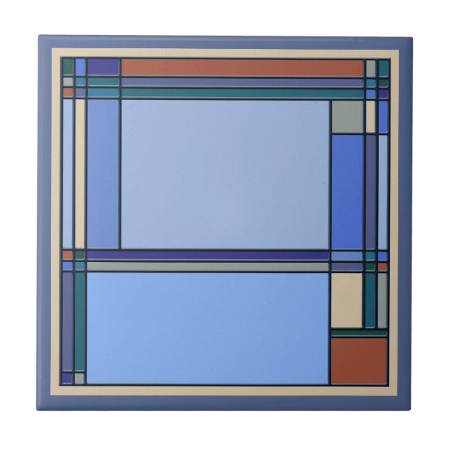 Wunderschöne Kunst & Handwerk Geometrische Muster  Fliese (Vorderseite)
