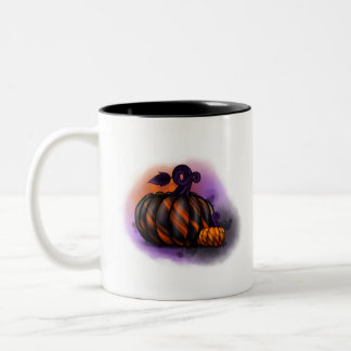 Wunderschöne kürbische Kürbiskunst aus Marmor Zweifarbige Tasse
