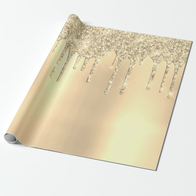 Wunderschöne moderne Goldmedaille-Glitzer-Tropfen Geschenkpapier (Ungerollt)