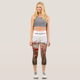 wunderschöne Mohnblüte Capri Leggings