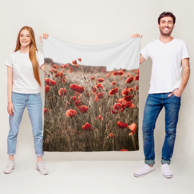 wunderschöne Mohnblüte Fleecedecke (Beispiel)