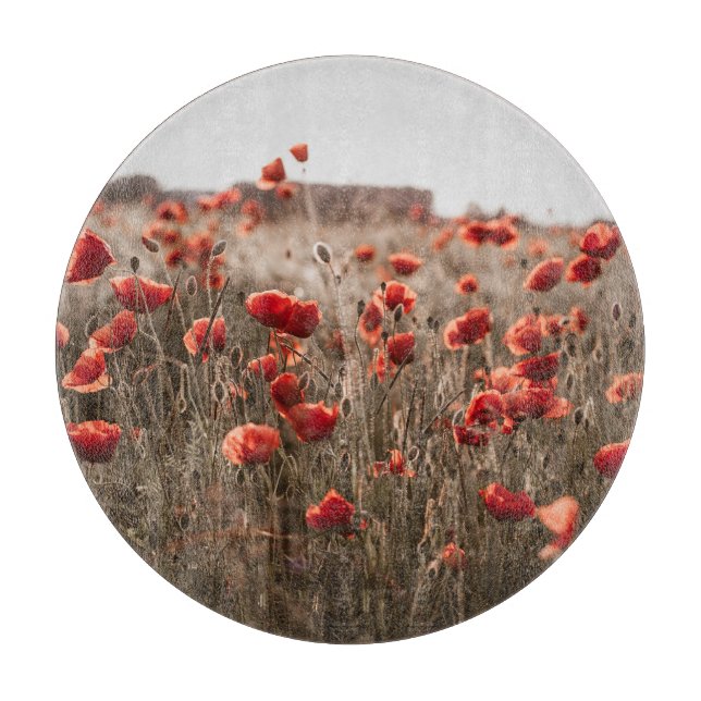wunderschöne Mohnblüte Schneidebrett (Vorderseite)
