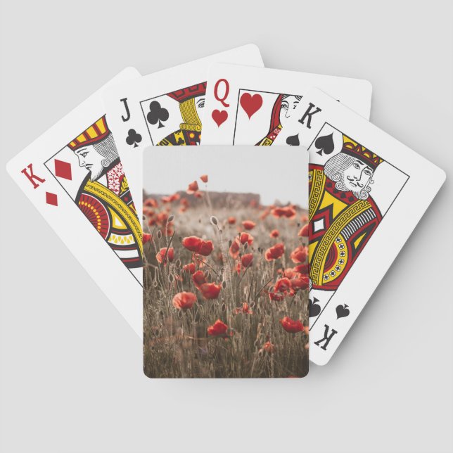 wunderschöne Mohnblüte Spielkarten (Rückseite)