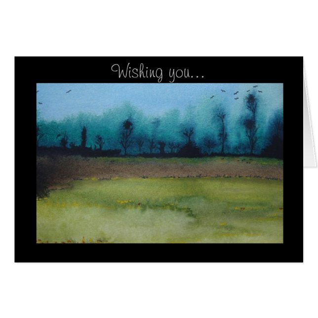 Wunderschöne mystische Waldlandschaft Blankokarte (Vorderseite (Horizontal))