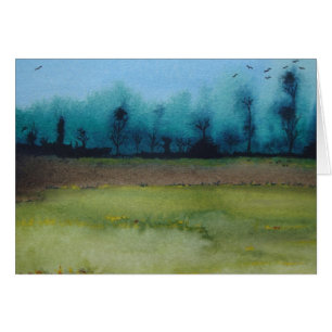 Wunderschöne mystische Waldlandschaft Blankokarte