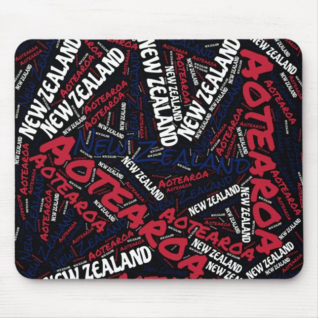 Wunderschöne neuseeländische Flaggenfarben Patriot Mousepad (Vorne)