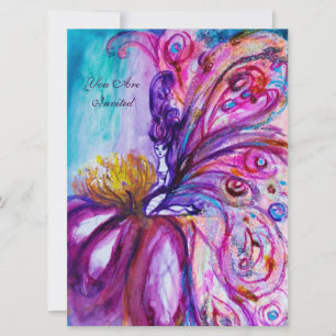 WUNDERSCHÖNE NIEDLICHE BLUME IN PINK, GOLD GLITZER EINLADUNG