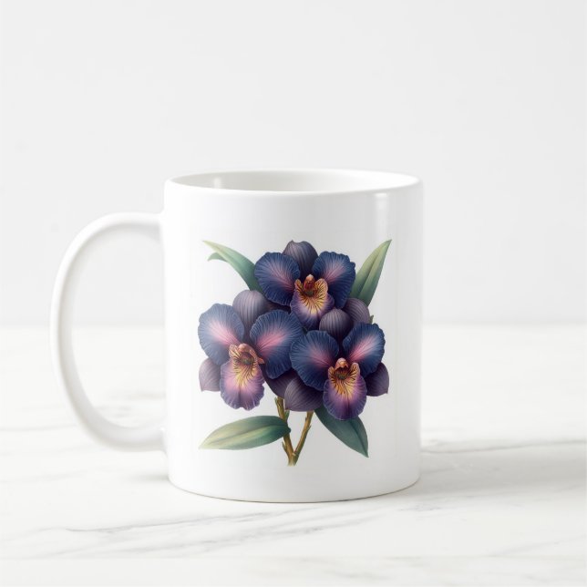 Wunderschöne Oblast- und Magenta-Orchidee Kaffeetasse (Links)