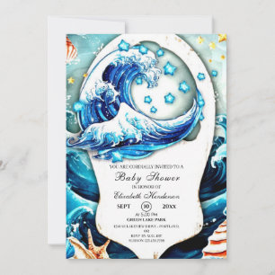 Wunderschöne Ocean Waves Babydusche Einladung