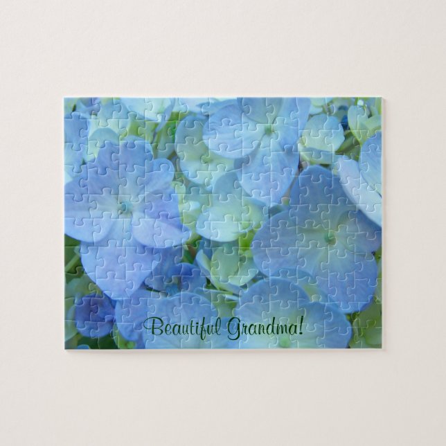 Wunderschöne Oma! Puzzles Blue Hydrangea Blume (Horizontal)