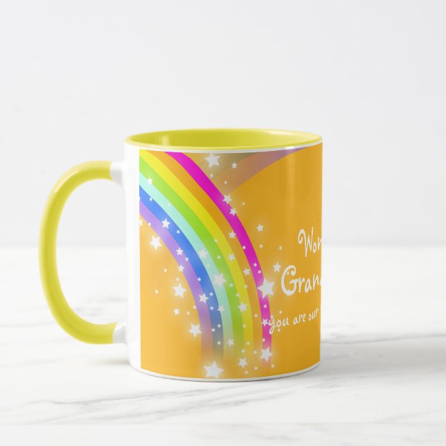 Wunderschöne Orangenröte-Tasse der Grandtochter Tasse (Links)