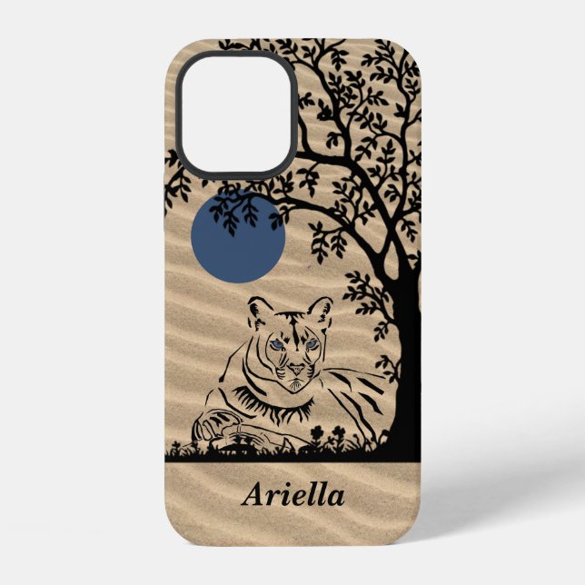 Wunderschöne personalisierbare Berglöwe iPhone-Hül iPhone 12 Hülle (Rückseite)