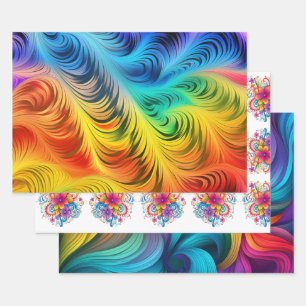 Wunderschöne Rainbow Pride Wrapping Sheets Geschenkpapier Set