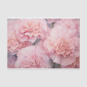 Wunderschöne rosa florale Nelken-Wasserfarben-Kuns Seidenpapier