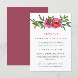 Wunderschöne rosa Peonies Blumenzwiebeldetails Einladung