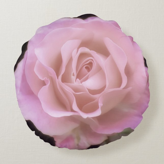 Wunderschöne Rosa Rose Rundes Kissen (Rückseite)
