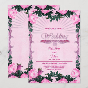 Wunderschöne rosa Rosen Einladung