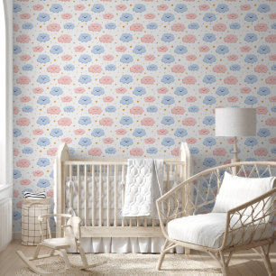 Wunderschöne rosa und blaue Babywolke für Kinder Tapete