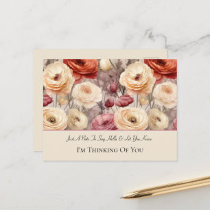 Wunderschöne rote Ranunculus-Blumen zum An-die-lie Postkarte
