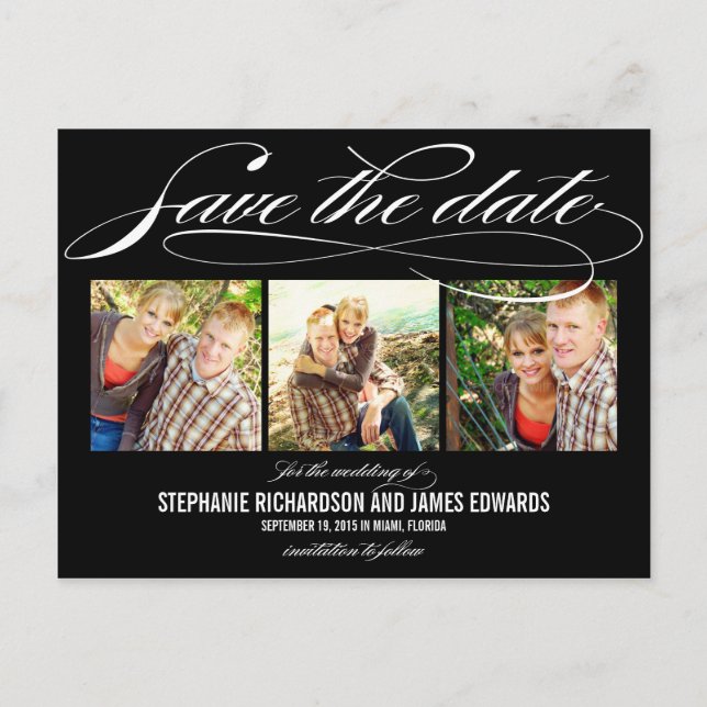 Wunderschöne Schrift Save The Date Karte (Vorderseite)