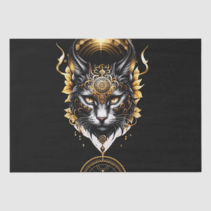 Wunderschöne schwarze Katze. Seidenpapier