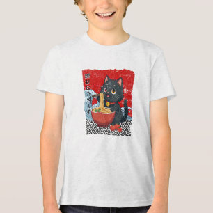 Wunderschöne Schwarze Katzen-Ramen-Begeisterung! Tri-Blend Shirt