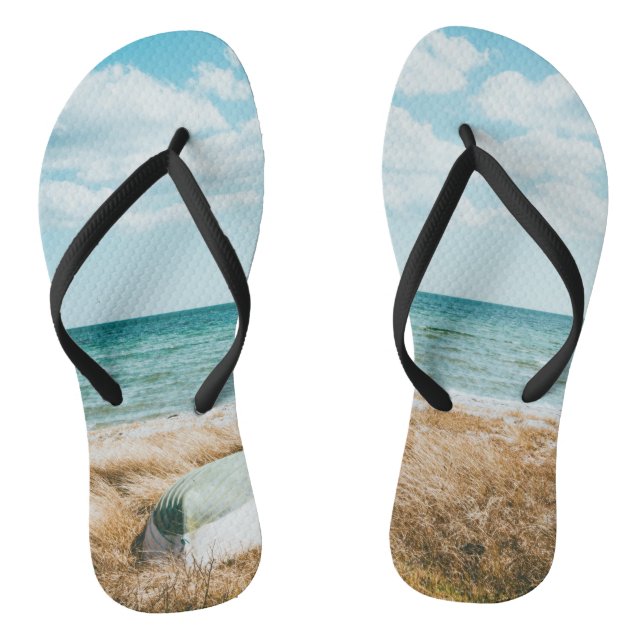 Wunderschöne Seascape Flip Flops (Fußbett)