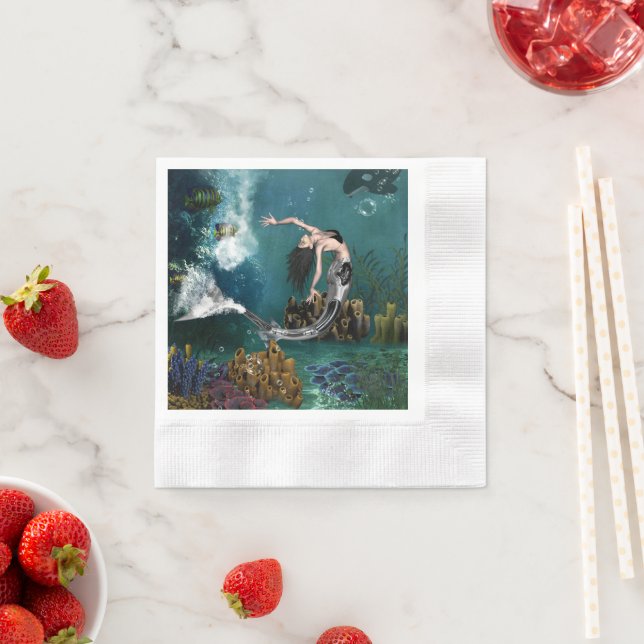 Wunderschöne SteampunkenMeerjungfrau Serviette (Beispiel)