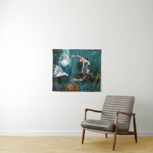 Wunderschöne SteampunkenMeerjungfrau Wandteppich