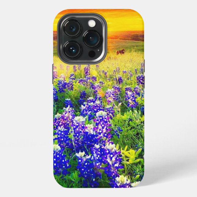 Wunderschöne Texas-Bluebonnets  iPhone 13 Pro Hülle (Hinten)