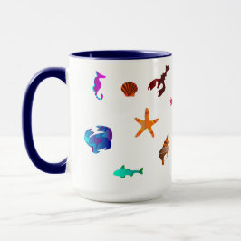 wunderschöne und farbenfrohe Meereswelt Combo Tass Tasse