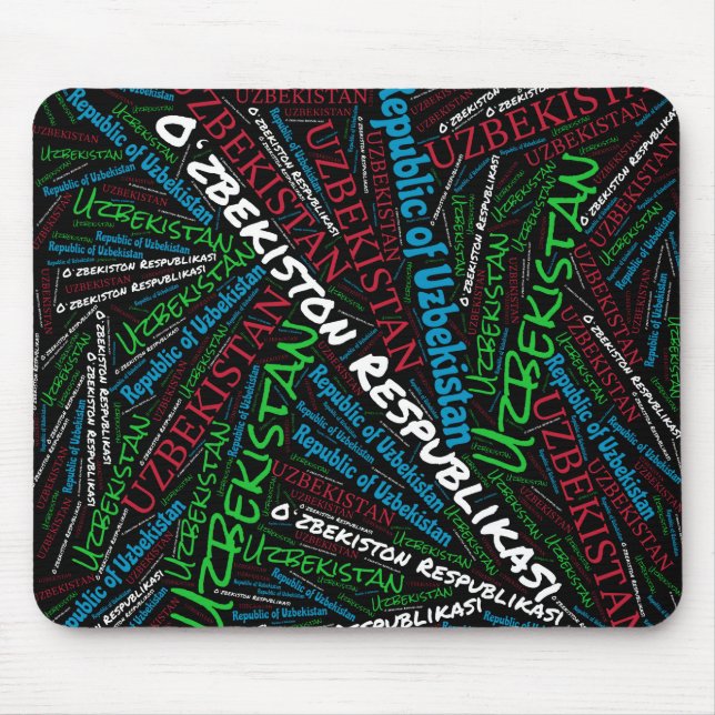 Wunderschöne Usbekistan Flag Farben Patriotik Mousepad (Vorne)