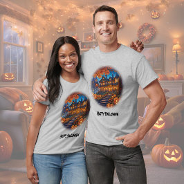 Wunderschöne Villa im Wald, Kürbisse, Halloween T-Shirt