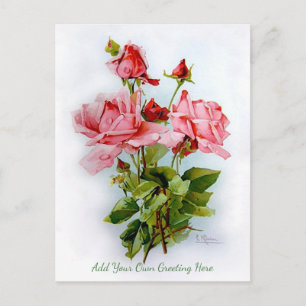 Wunderschöne Vintage-Blumen Fügen Sie Ihre eigene Postkarte